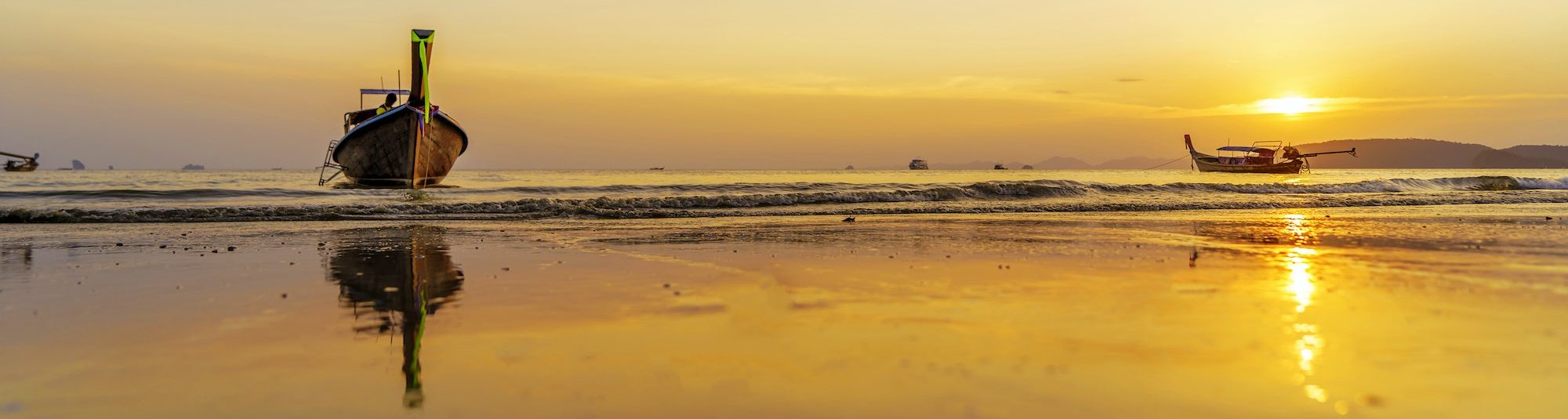 sunset on the Andaman sea , Krabi province, Thailand