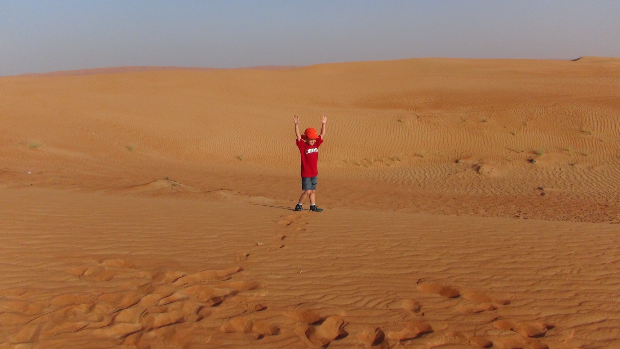 Boy and Dubai Desert