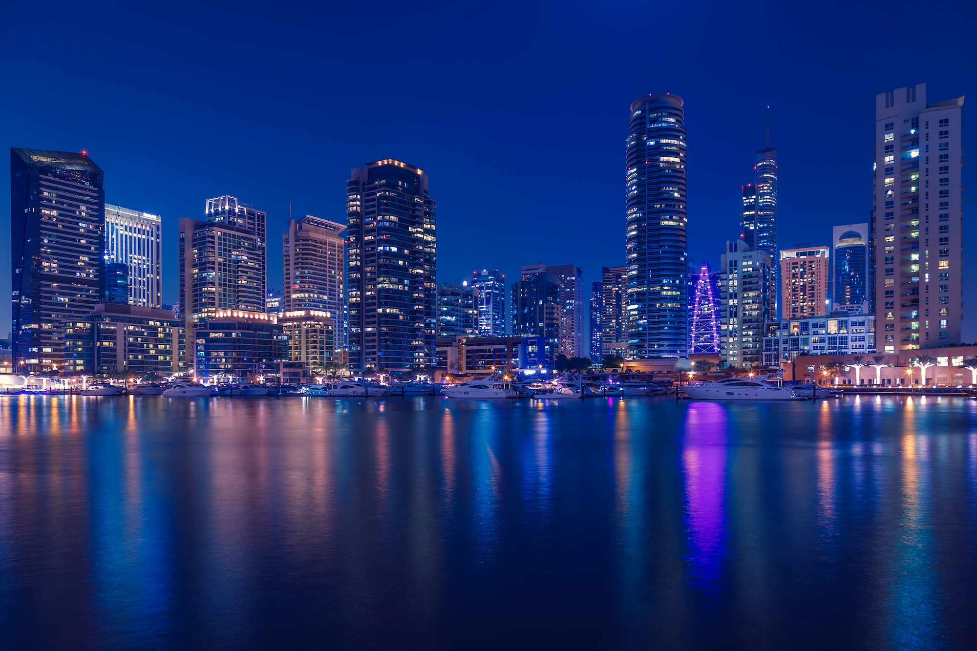 Promenade and canal in Dubai Marina